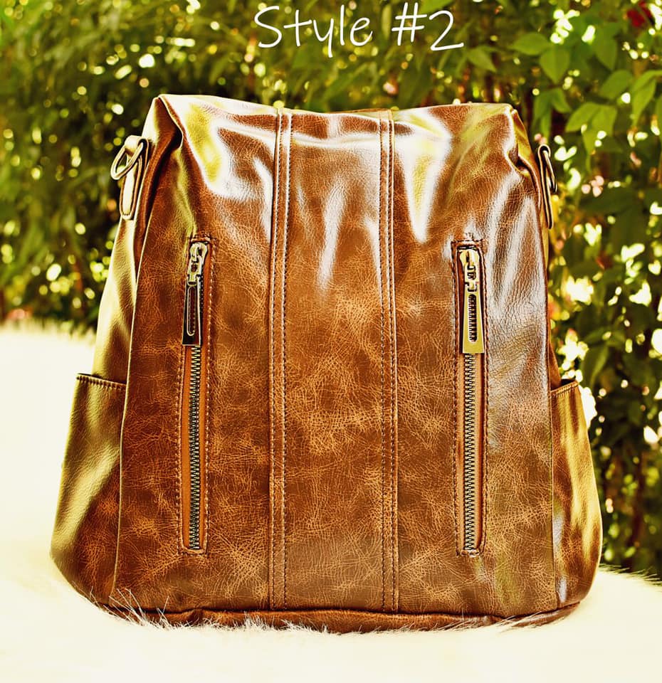 Brown backpack purse