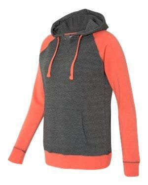 Hot coral/charcoal hoodie