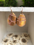 Blush and Gold shimmer crocodile earrings 1.5”