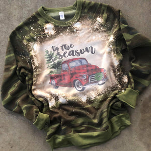 Acid washed camo ‘Tis the Season sweatshirt