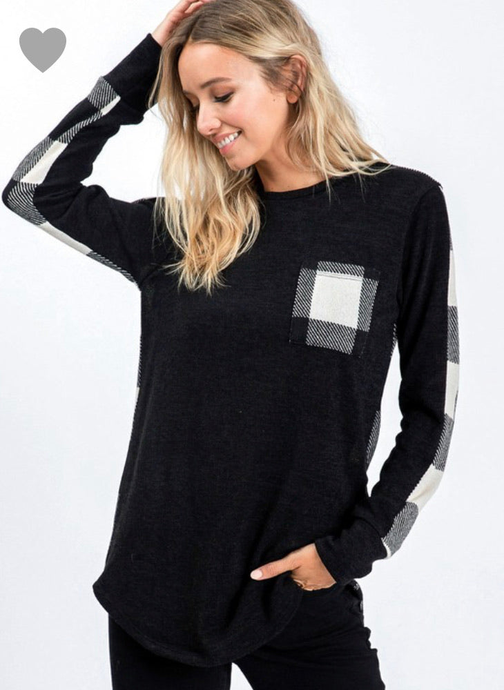 Black and White Plaid Sweater