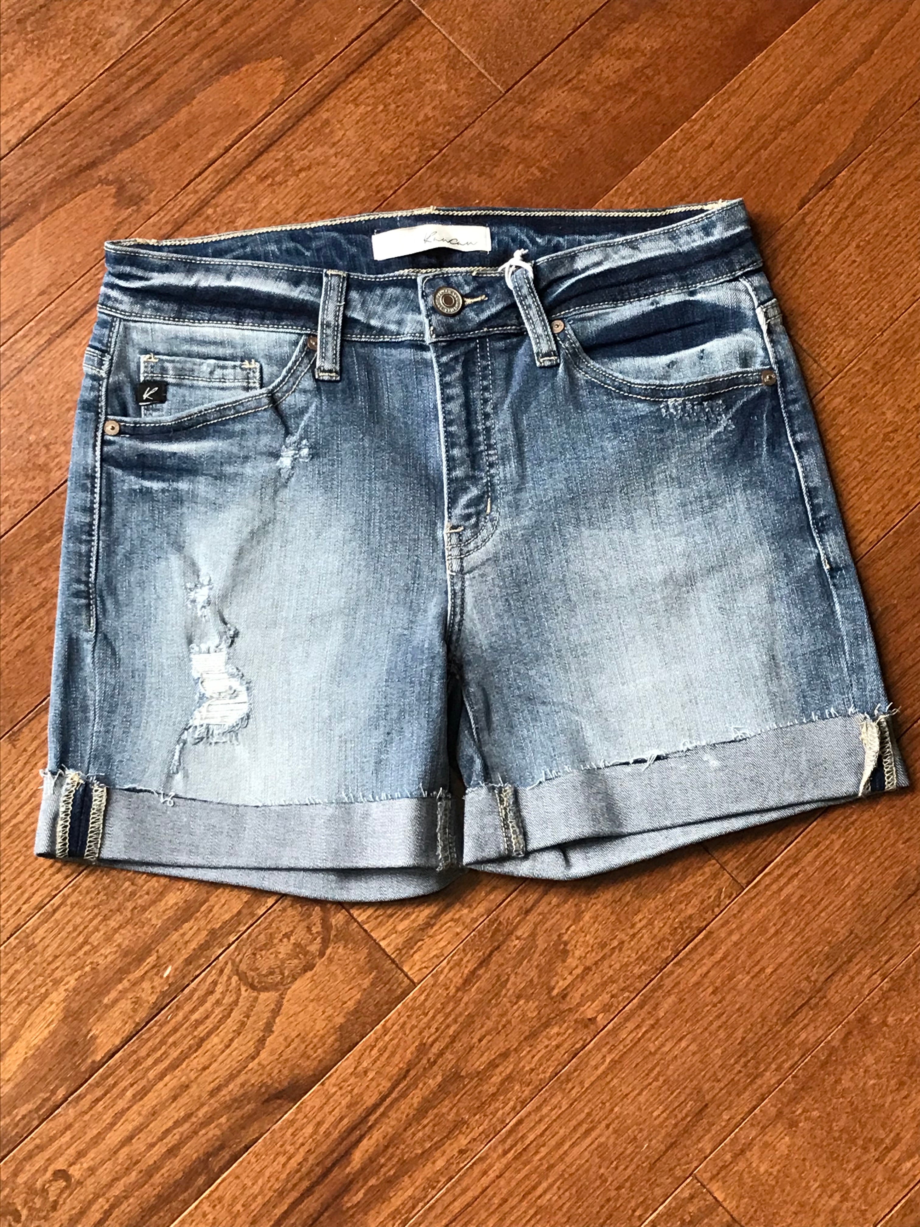 Kan Can Lightly Distressed Shorts