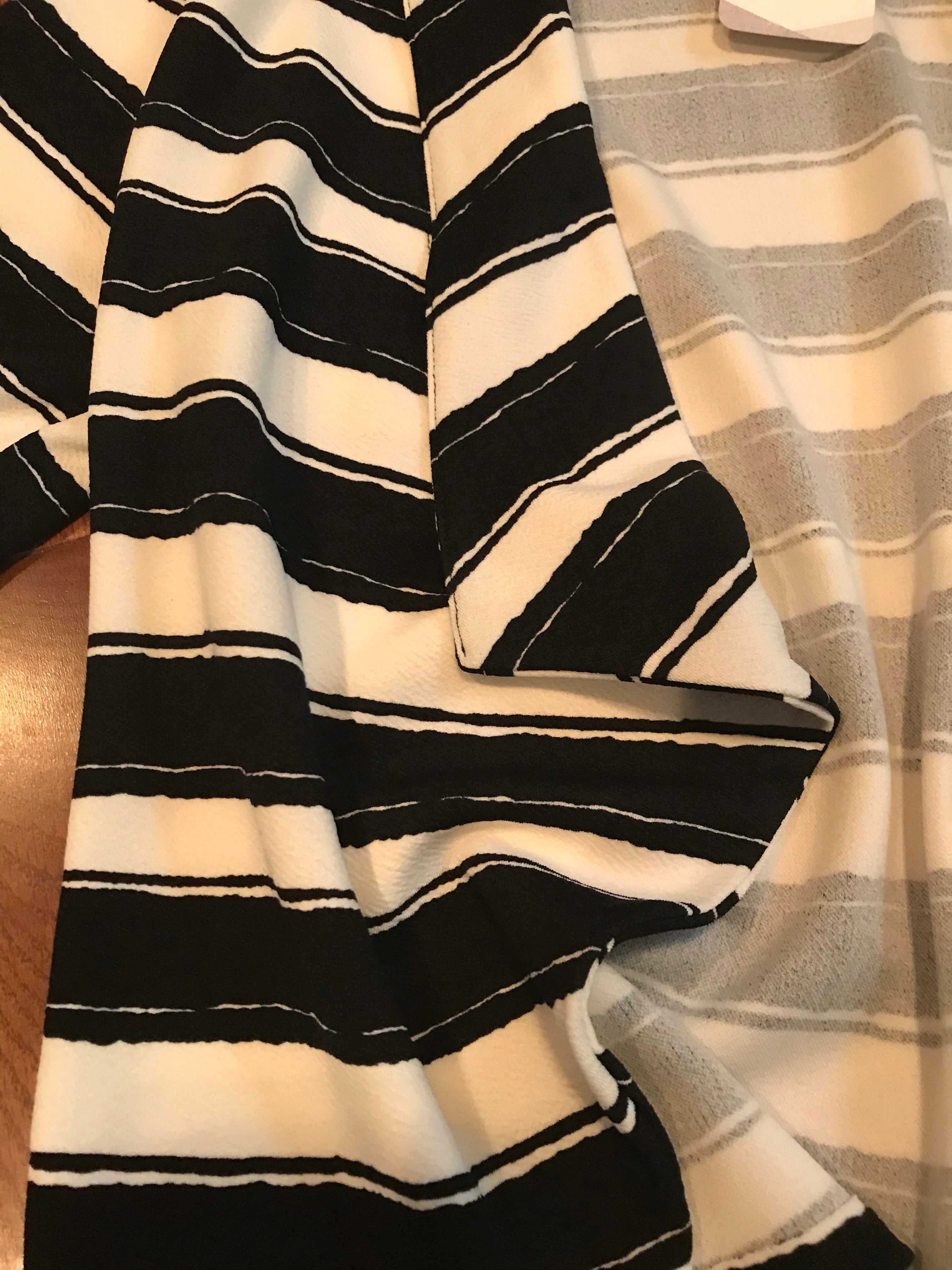 Black Stripe 3/4 Sleeve Jacket