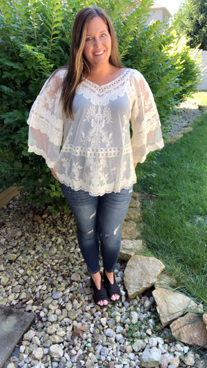Lace sheer top