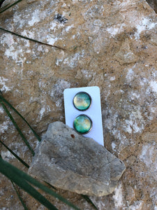 Green mystic earrings 12mm