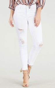 Judy Blue White Distressed Cropped Jean