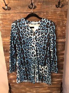 Blue Leopard Cardigan