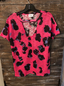 Pink cheetah print top
