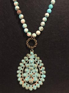 Santa Fe Turquoise Pink Panache Necklace