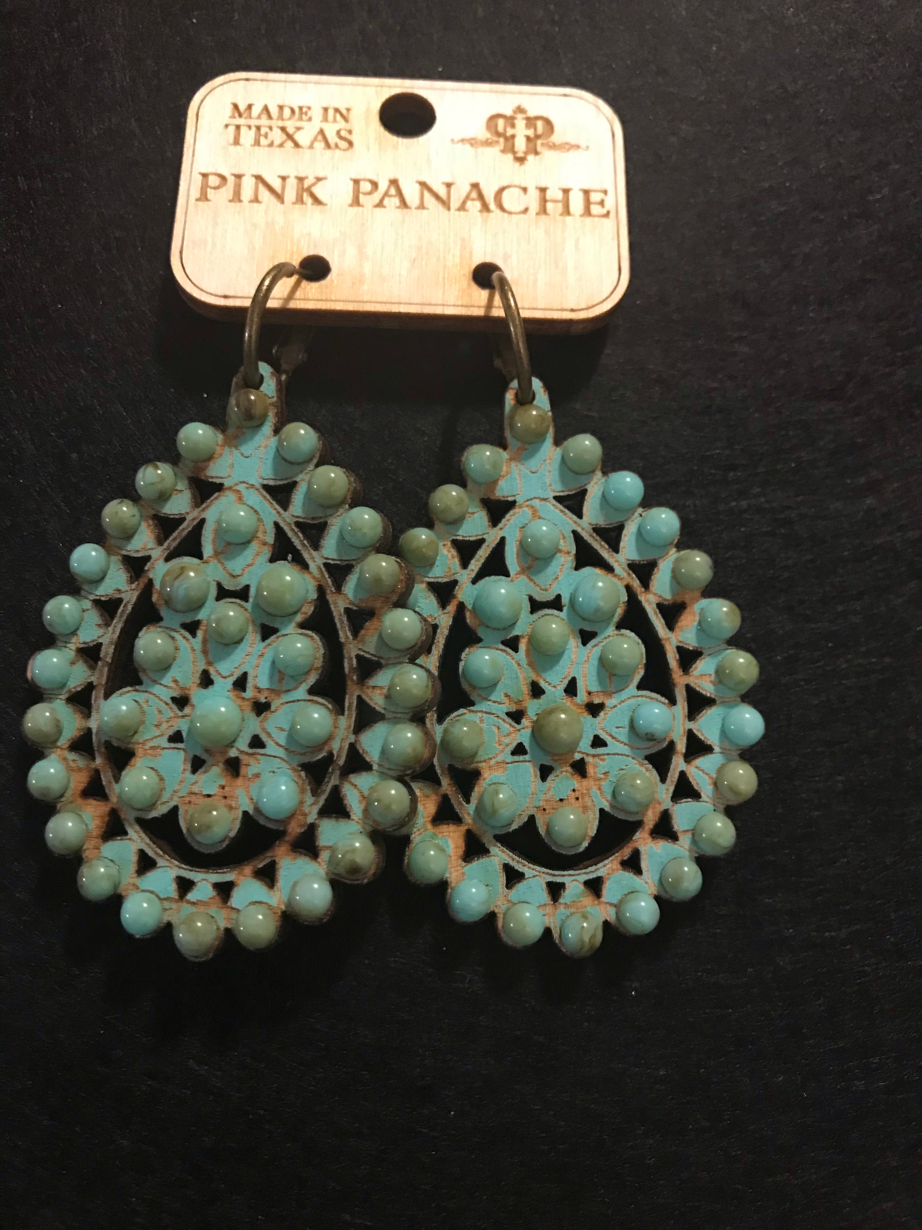 Santa Fe Turquoise Pink Panache Earrings