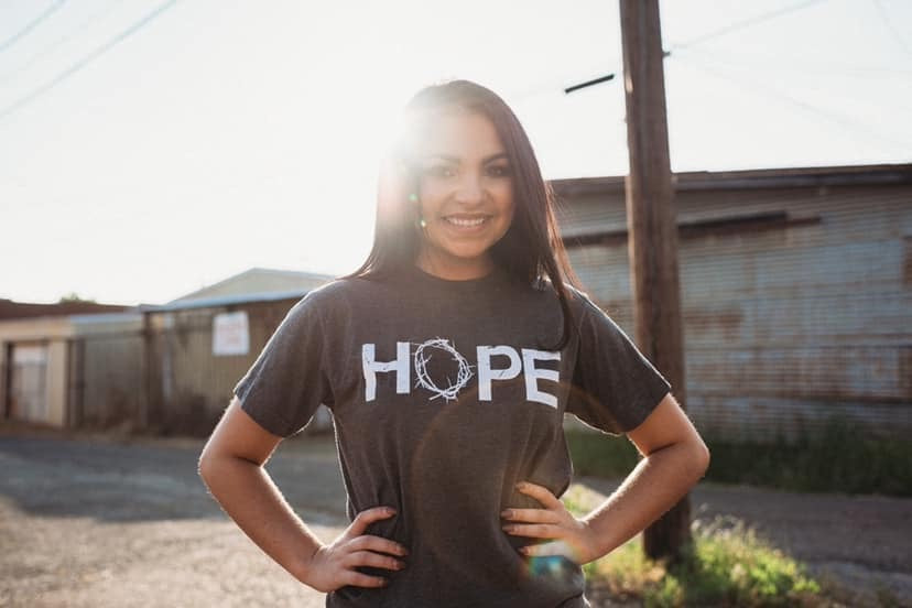 Hope (crown of thorns) Bella Canvas Heather Charcoal Tee
