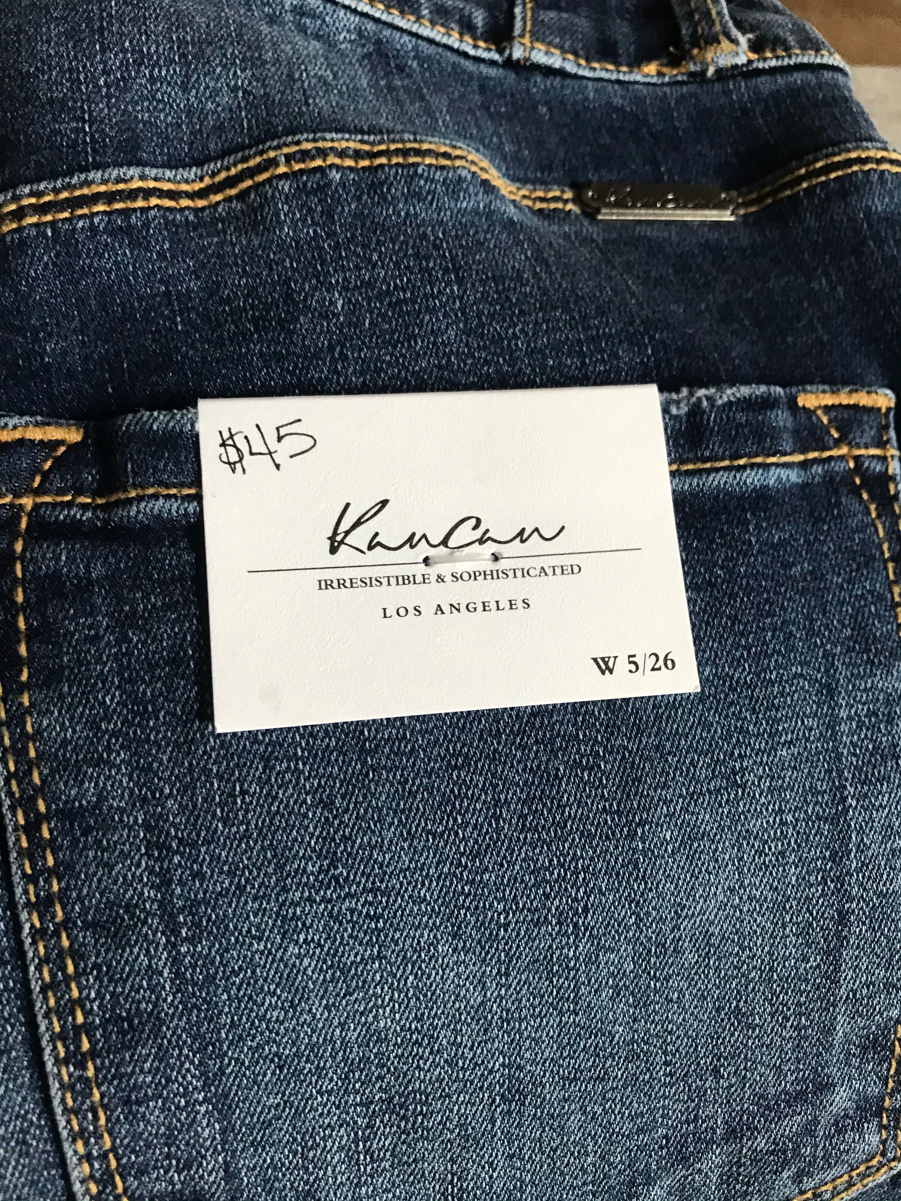 Kan Can Distressed Hem Ankle Jean