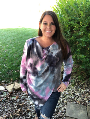 All the right places tie dye top