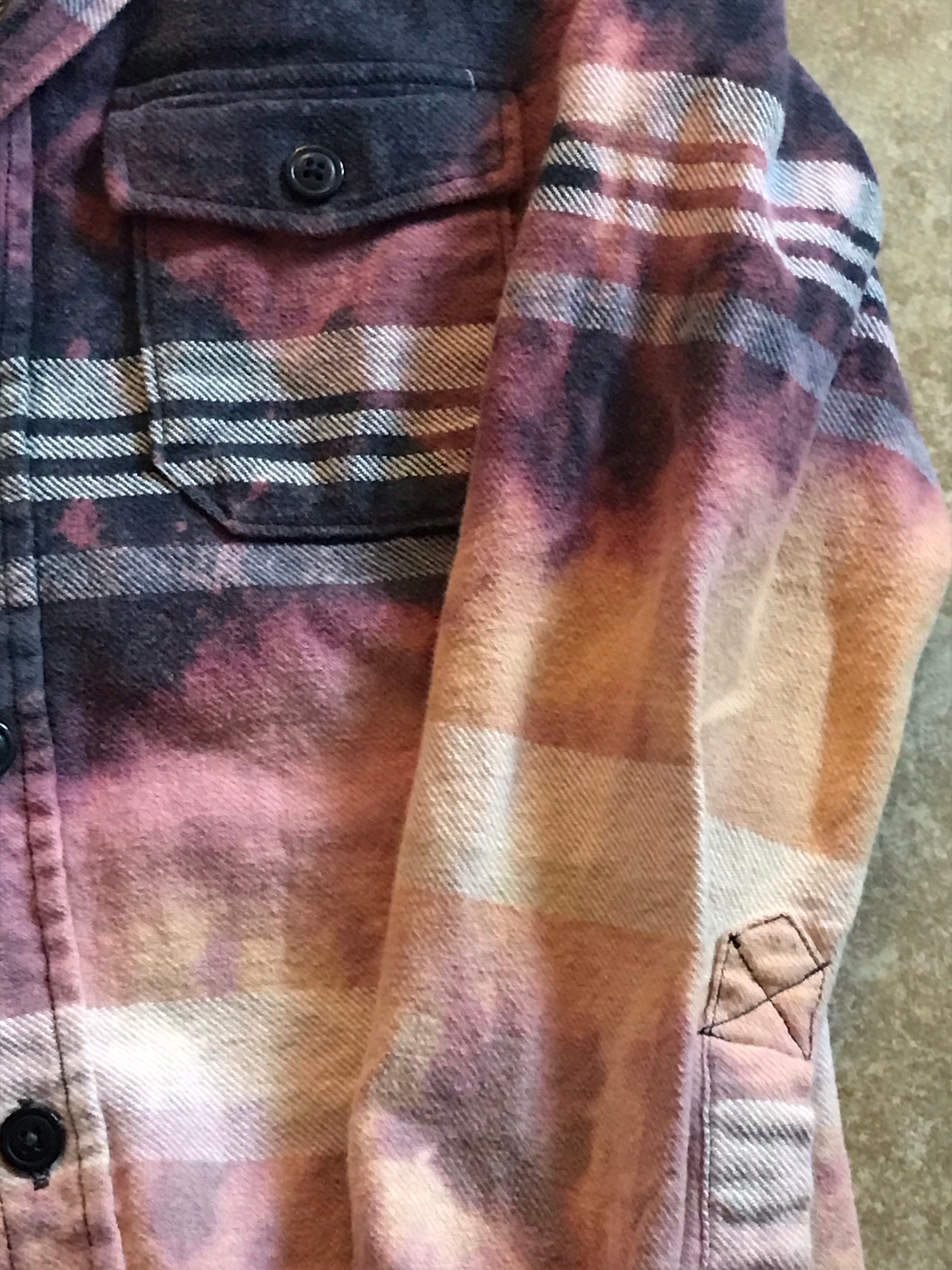 Youth Vintage Acid Washed Flannel-Large
