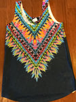 Navy, Pink, Mustard Tribal Tank