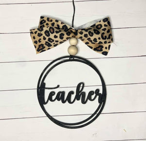 Teacher wooden hang tag