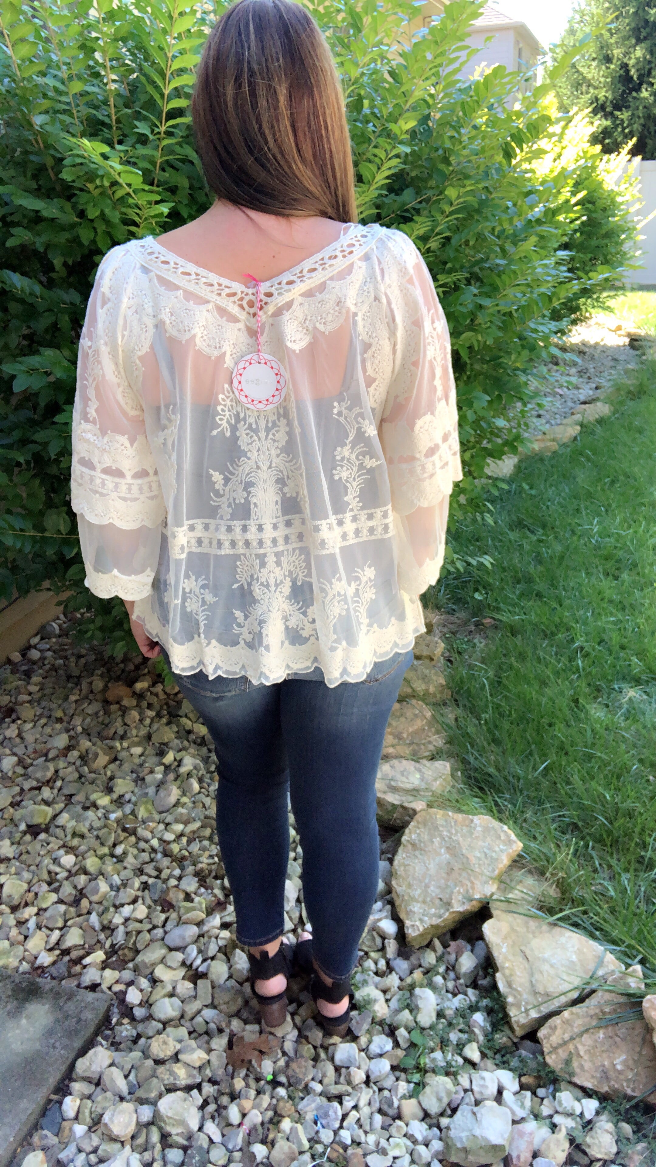 Lace sheer top