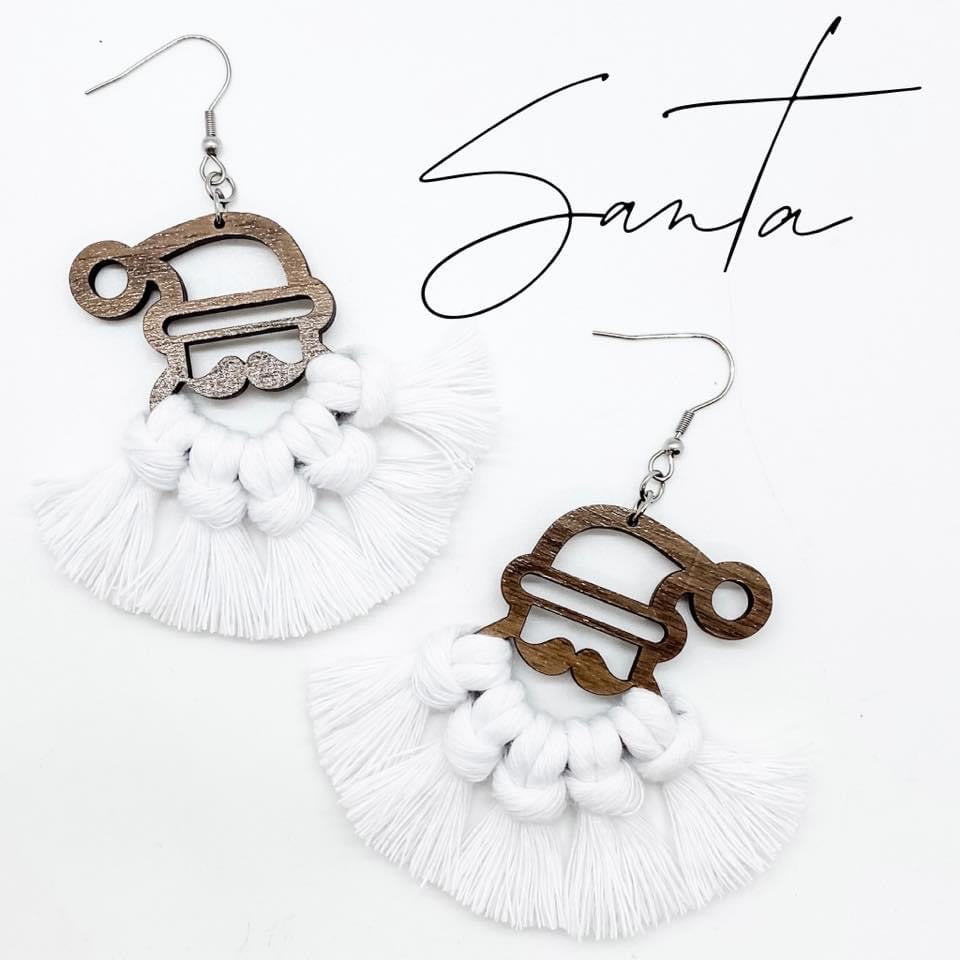 Santa macrame earrings