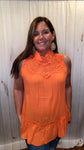 Coral lace trim tunic