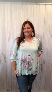 Mint floral tunic