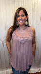 Mauve Lace trim Tunic Top