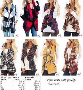 Plaid Vest with Pockets